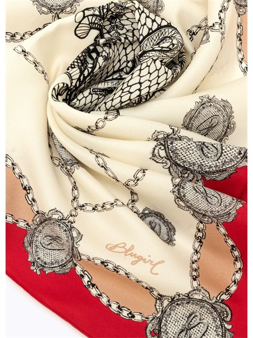 Foulard con stampa pizzo e logo BLUGIRL BLUMARINE | NA6024T490A/81663